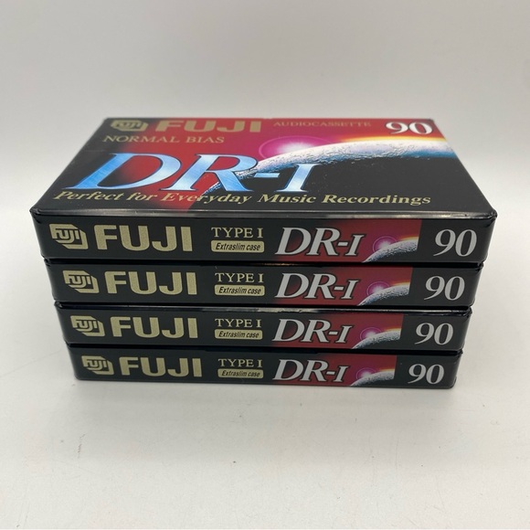 Lot of 4 FUJI Blank Audio Cassette Tapes DR-I 90 Minute Type I Normal Bias New - Picture 2 of 4
